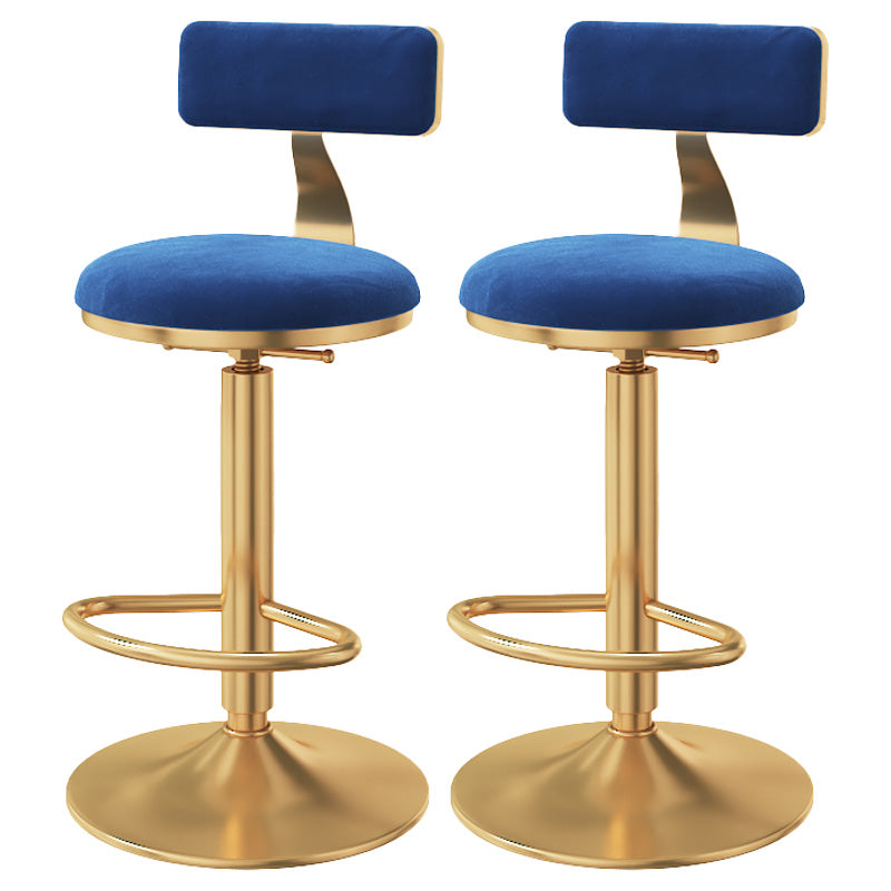 Taburete giratorio ajustable Glam, taburete de bar de cocina de hierro con cojín de terciopelo