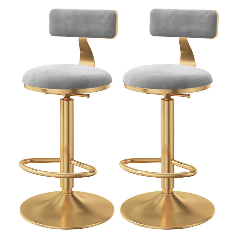 Taburete giratorio ajustable Glam, taburete de bar de cocina de hierro con cojín de terciopelo