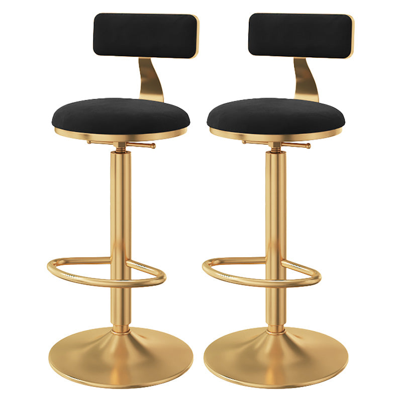 Taburete giratorio ajustable Glam, taburete de bar de cocina de hierro con cojín de terciopelo