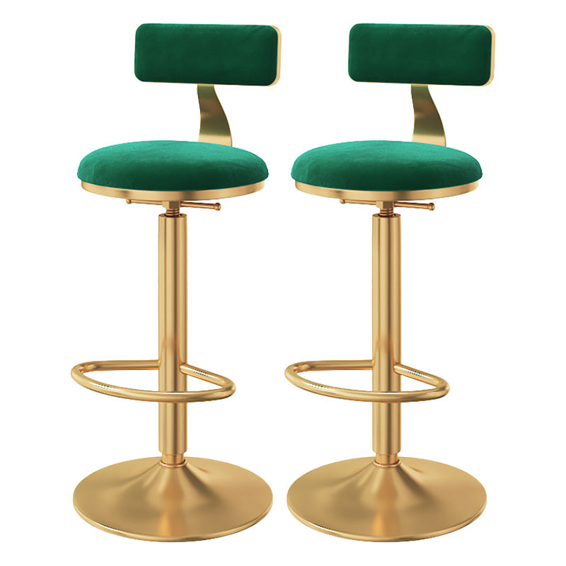 Taburete giratorio ajustable Glam, taburete de bar de cocina de hierro con cojín de terciopelo
