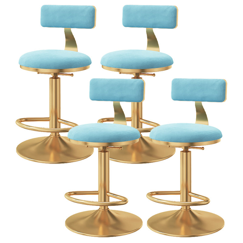 Taburete giratorio ajustable Glam, taburete de bar de cocina de hierro con cojín de terciopelo