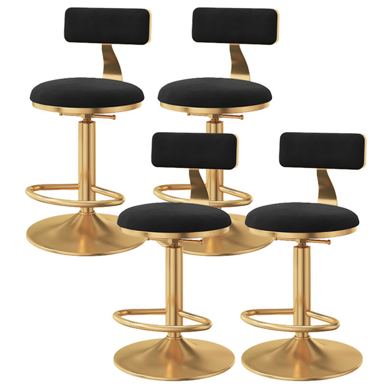 Taburete giratorio ajustable Glam, taburete de bar de cocina de hierro con cojín de terciopelo
