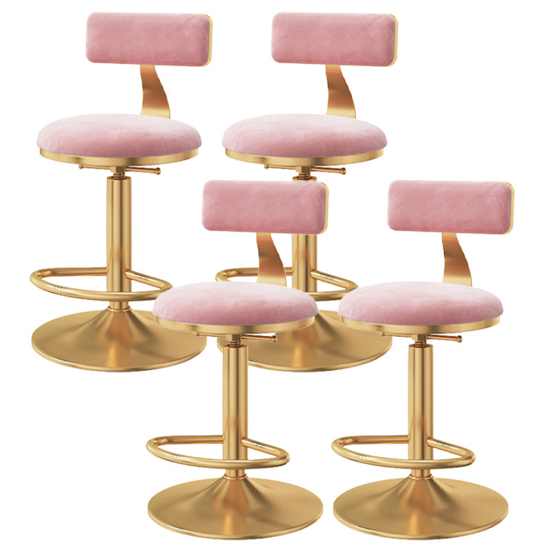 Taburete giratorio ajustable Glam, taburete de bar de cocina de hierro con cojín de terciopelo