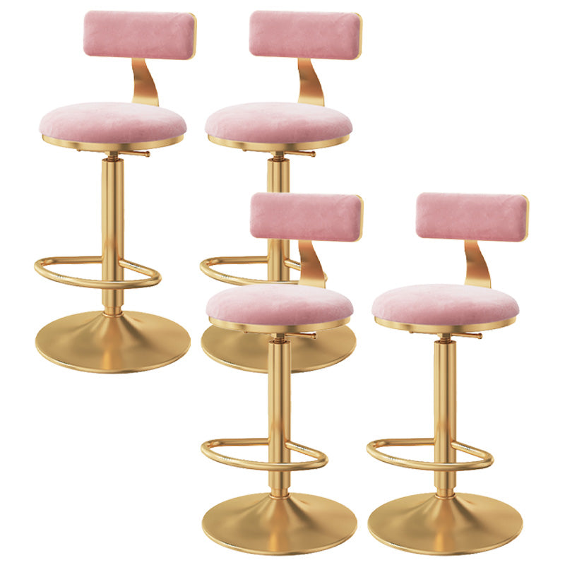 Taburete giratorio ajustable Glam, taburete de bar de cocina de hierro con cojín de terciopelo