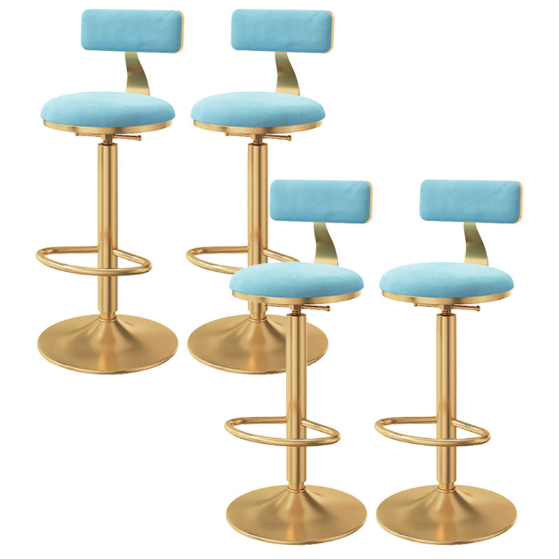Taburete giratorio ajustable Glam, taburete de bar de cocina de hierro con cojín de terciopelo