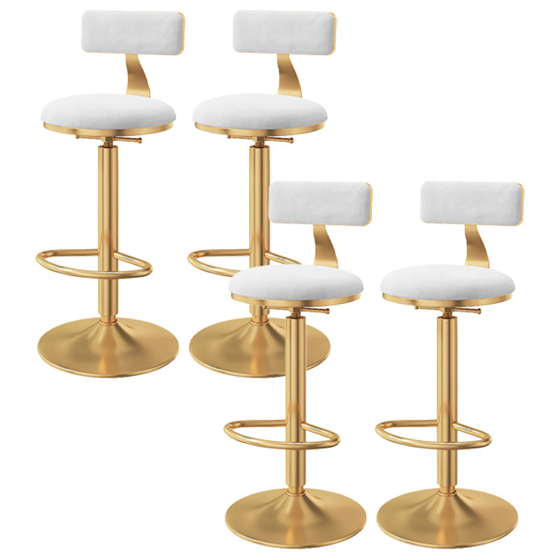 Taburete giratorio ajustable Glam, taburete de bar de cocina de hierro con cojín de terciopelo
