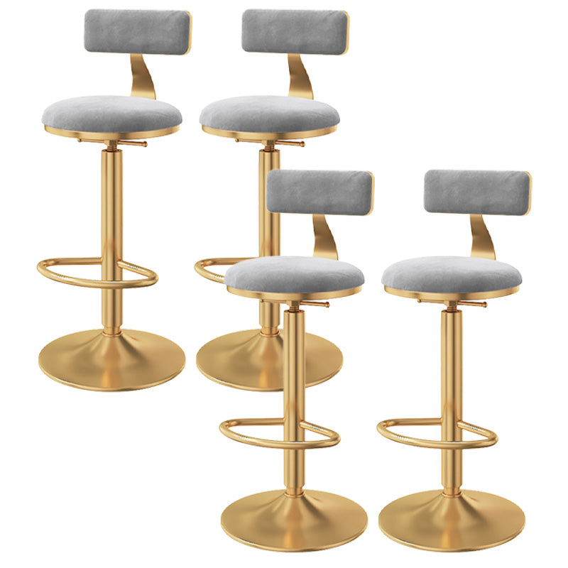Taburete giratorio ajustable Glam, taburete de bar de cocina de hierro con cojín de terciopelo