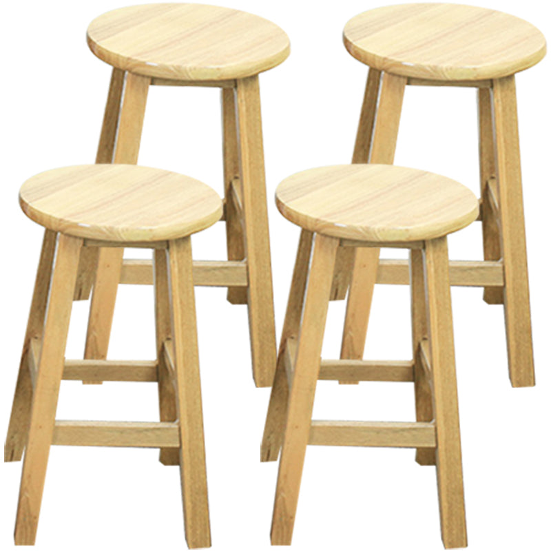 Moderne armlose Rücken ohne Backhocker Holz Dessert Shop Barhocker mit Holzsitz