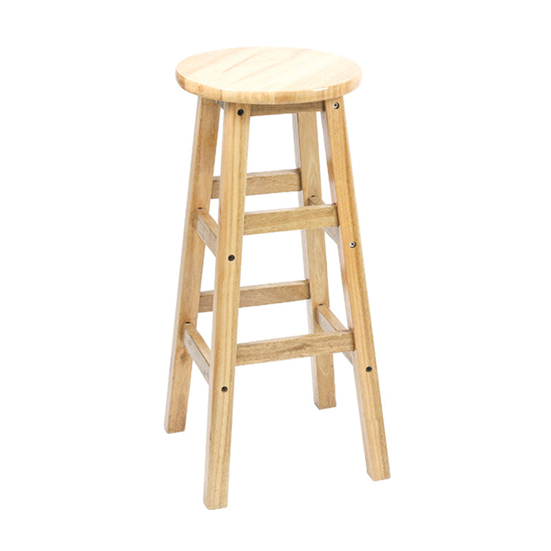 Moderne armlose Rücken ohne Backhocker Holz Dessert Shop Barhocker mit Holzsitz