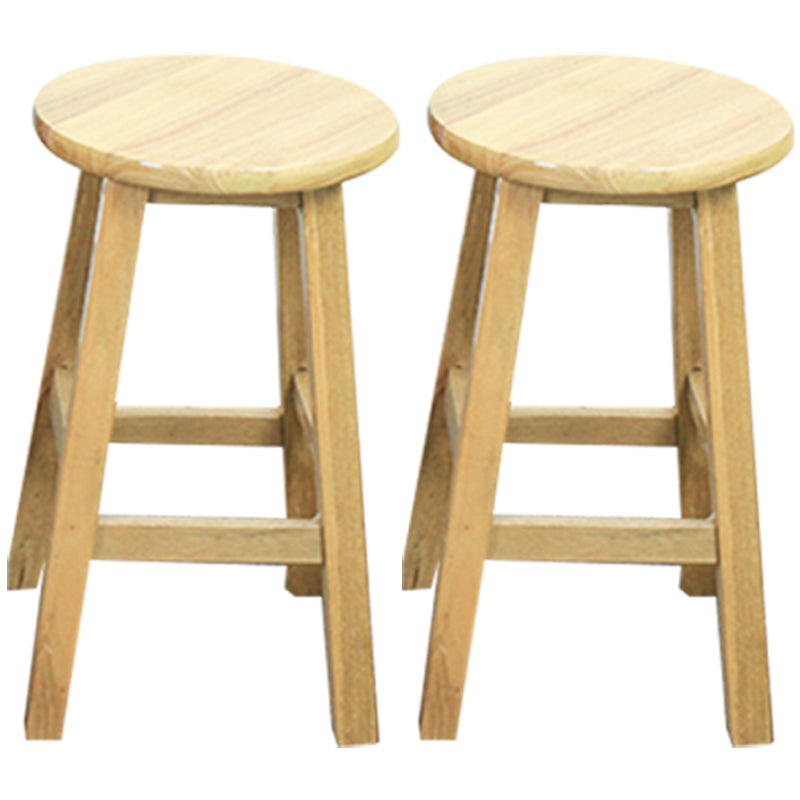 Moderne armlose Rücken ohne Backhocker Holz Dessert Shop Barhocker mit Holzsitz