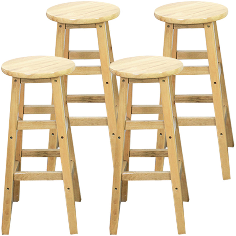 Moderne armlose Rücken ohne Backhocker Holz Dessert Shop Barhocker mit Holzsitz