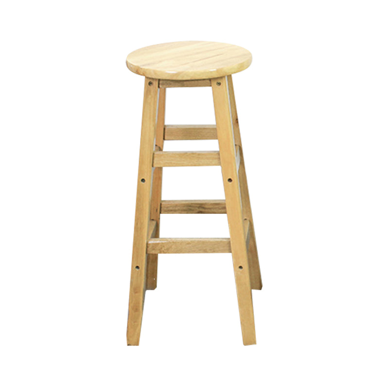 Moderne armlose Rücken ohne Backhocker Holz Dessert Shop Barhocker mit Holzsitz
