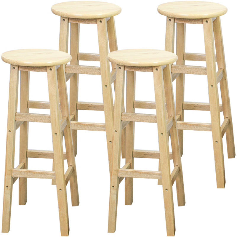 Moderne armlose Rücken ohne Backhocker Holz Dessert Shop Barhocker mit Holzsitz