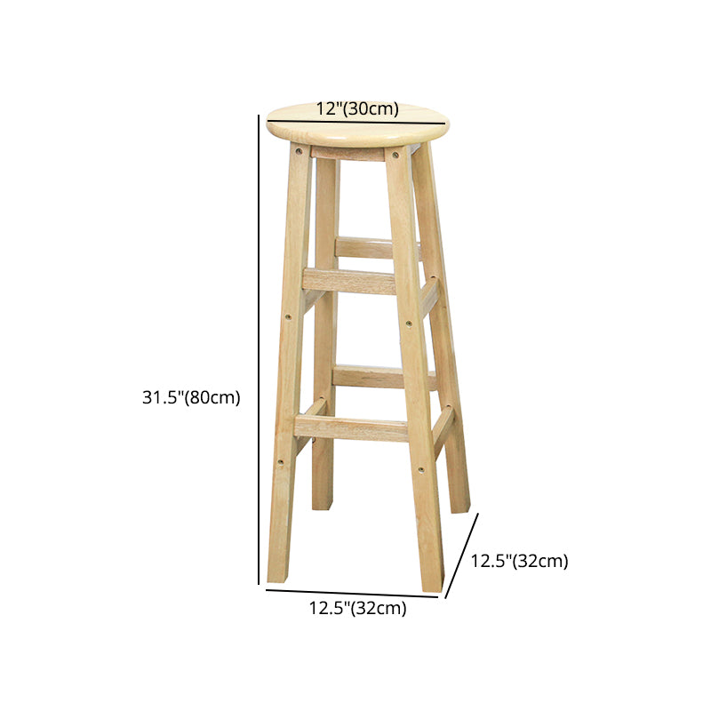 Moderne armlose Rücken ohne Backhocker Holz Dessert Shop Barhocker mit Holzsitz