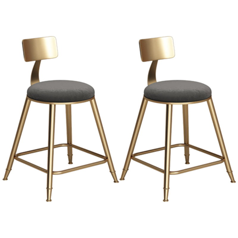 Sgabello da bar in ferro sgabello senza bracciola glam con cuscino di velluto