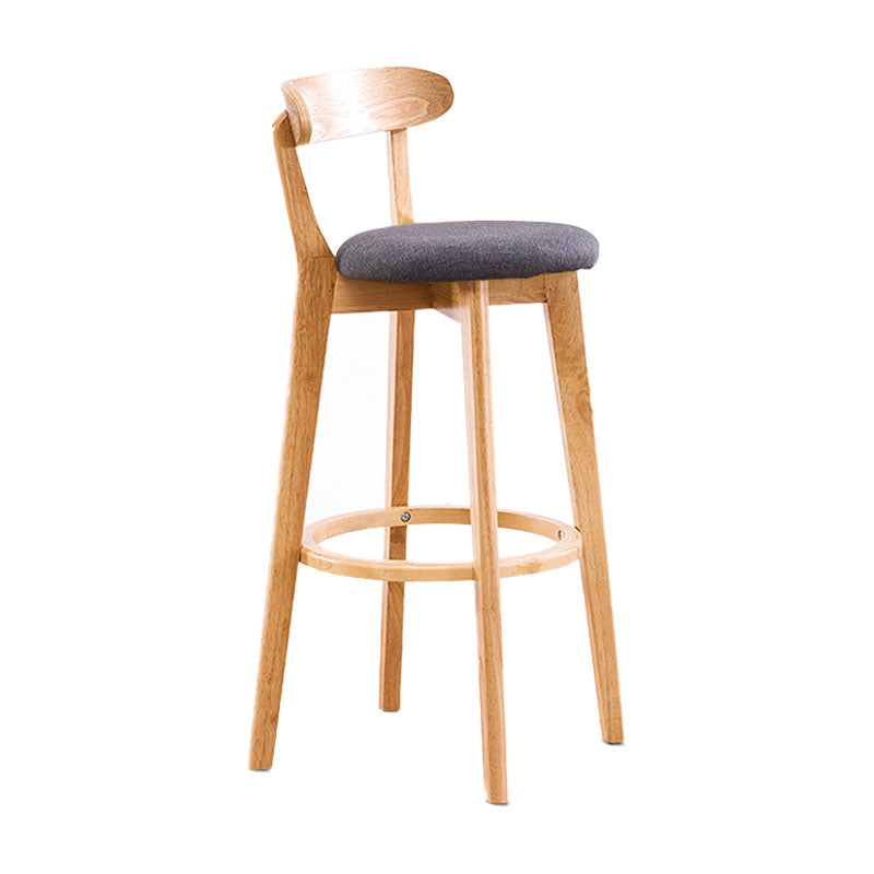Contemporary Solid Wood Barstool Bristol Bar Stool with Footrest and Low Back
