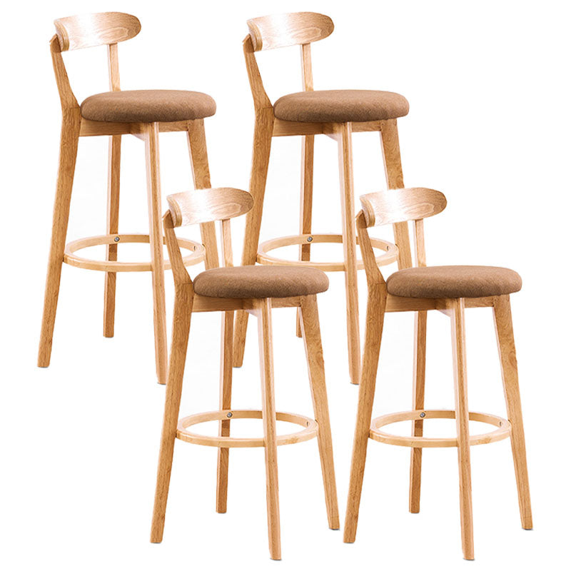 Contemporary Solid Wood Barstool Bristol Bar Stool with Footrest and Low Back