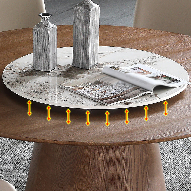 Modern Style 1/4/5/7 Pieces Dining Sintered Stone Dining Table Set with Wooden Legs