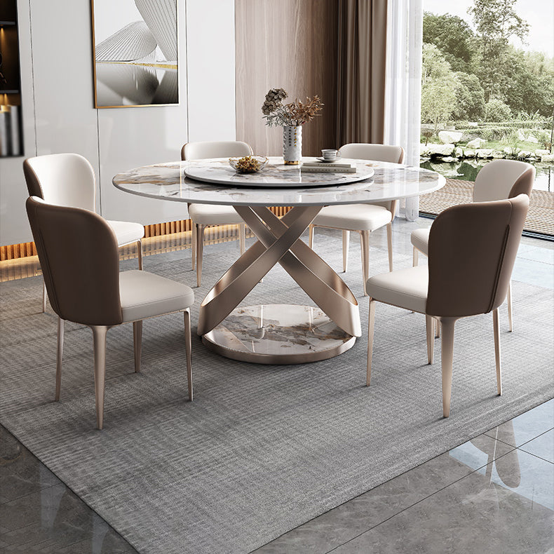 Modern 1/2/5/7/9 Pieces Table and Chair Set Sintered Stone Dining Table with Chairs