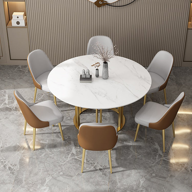 Glam 1/2/7 Pieces Dining Table Set Round Dining Table Set with Chair