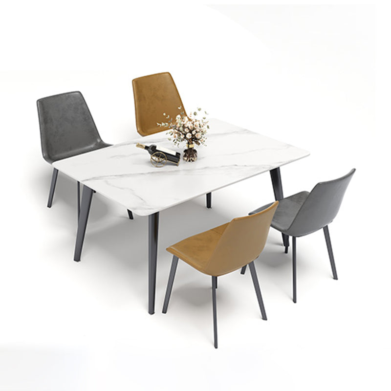 Minimalist 1/4/5/7 Pieces Dining Room Chair Set Sintered Stone Dining Table with Chairs