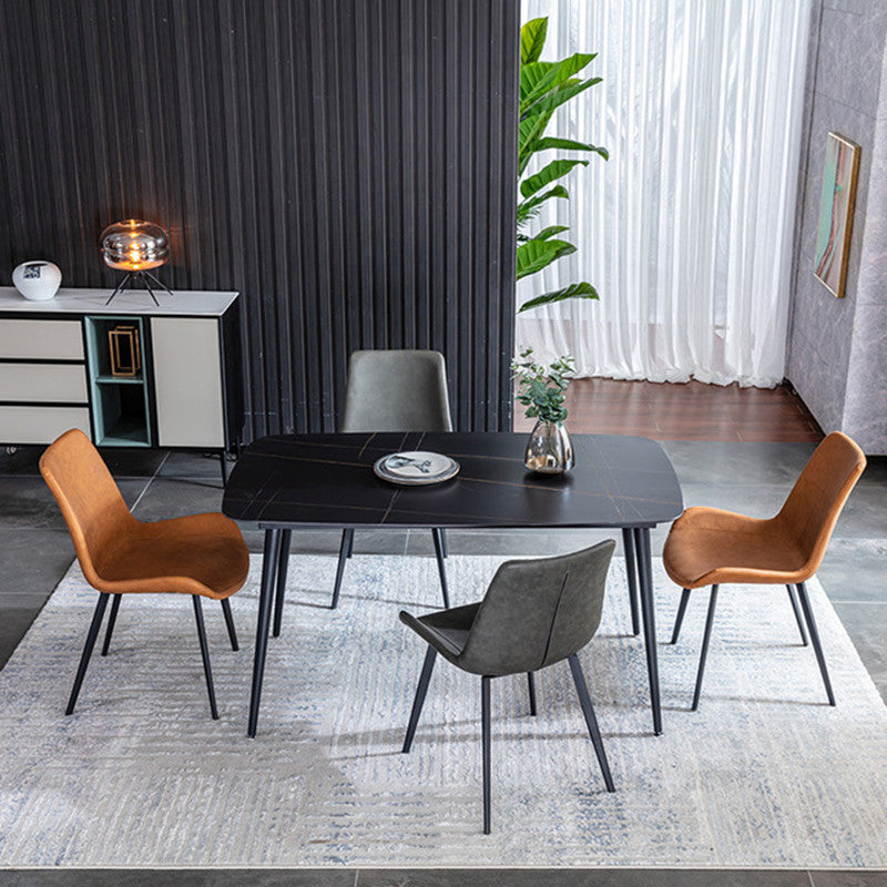 Minimalist 1/2/5/7 Pieces Dining Table Sets Sintered Stone Dining Table Set with Chair