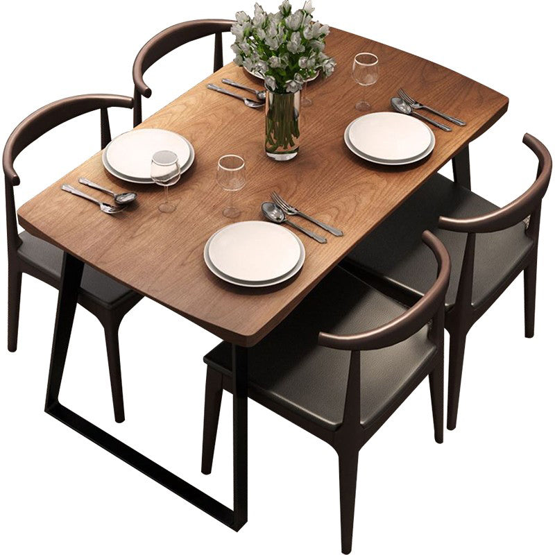 Industrial 1/5 pieces Dinette Set Solid Wood Dining Table with Chairs