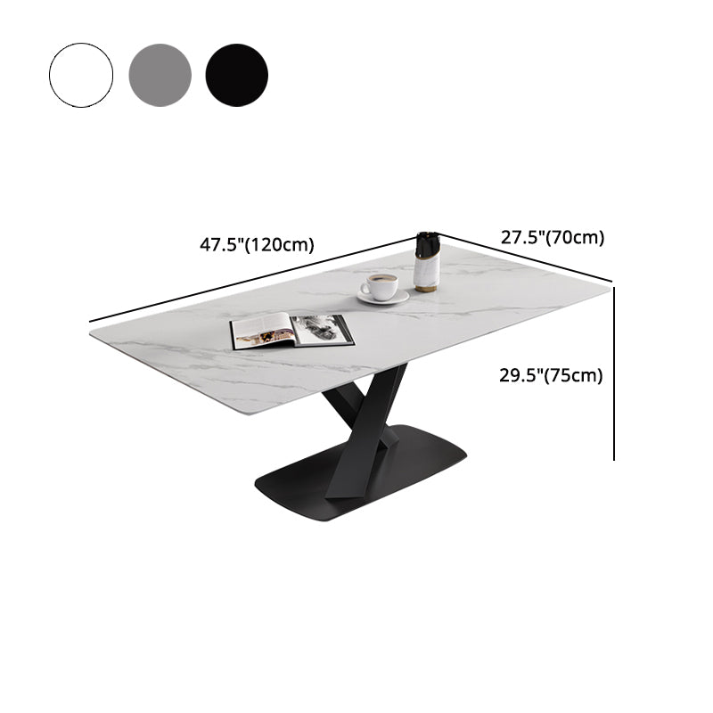Style de créateur 1/4/5/6/7 Pièces Ensemble de table de salle à manger Rectangle