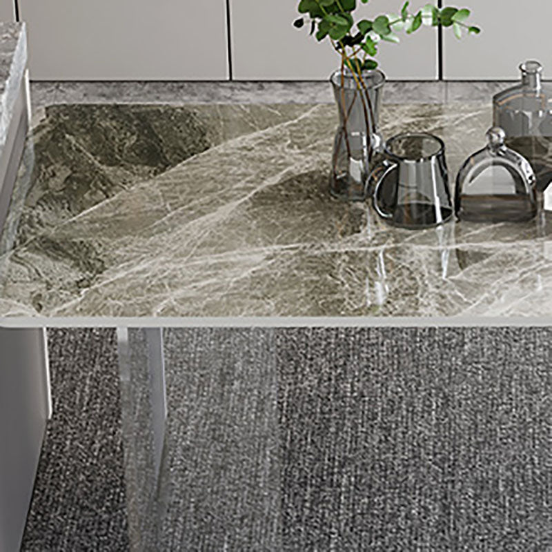 Acrylic Modern 1/2/4/5 Pieces Dining Room Set Rectangle Double Pedestal Table Set