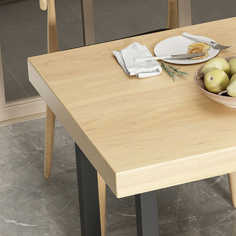 Industrial Solid Wood Dining Set 1/4/5 pieces Double Pedestal Table in Natural