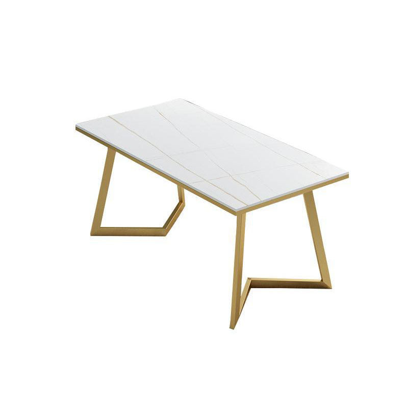 Glam Style 1/5 Pieces Dining Set Rectangle Stone Table Kitchen Set for Dining Room