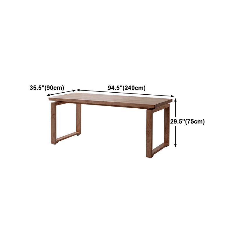 Mesa de pino de mesa de comedor de madera con base de trineo