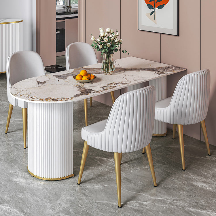 Metal Contemporary Free Form Table Sintered Stone Table with 3 Legs