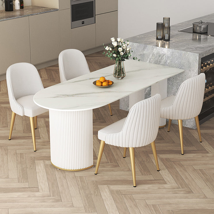 Metal Contemporary Free Form Table Sintered Stone Table with 3 Legs