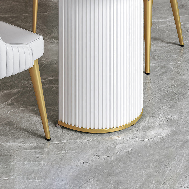 Metal Contemporary Free Form Table Sintered Stone Table with 3 Legs