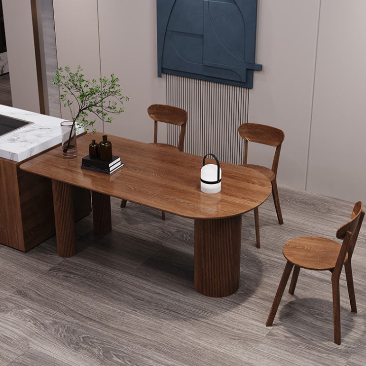 Solid Wood Top Dining Table Modern Pine Wood Table with 3 Legs