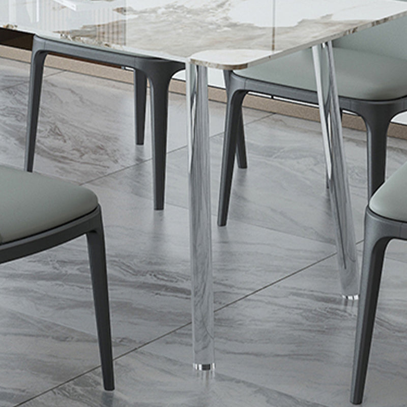 Sintered Stone Dining Table Modern Rectangle Dining Table with Acrylic Base for Home Use