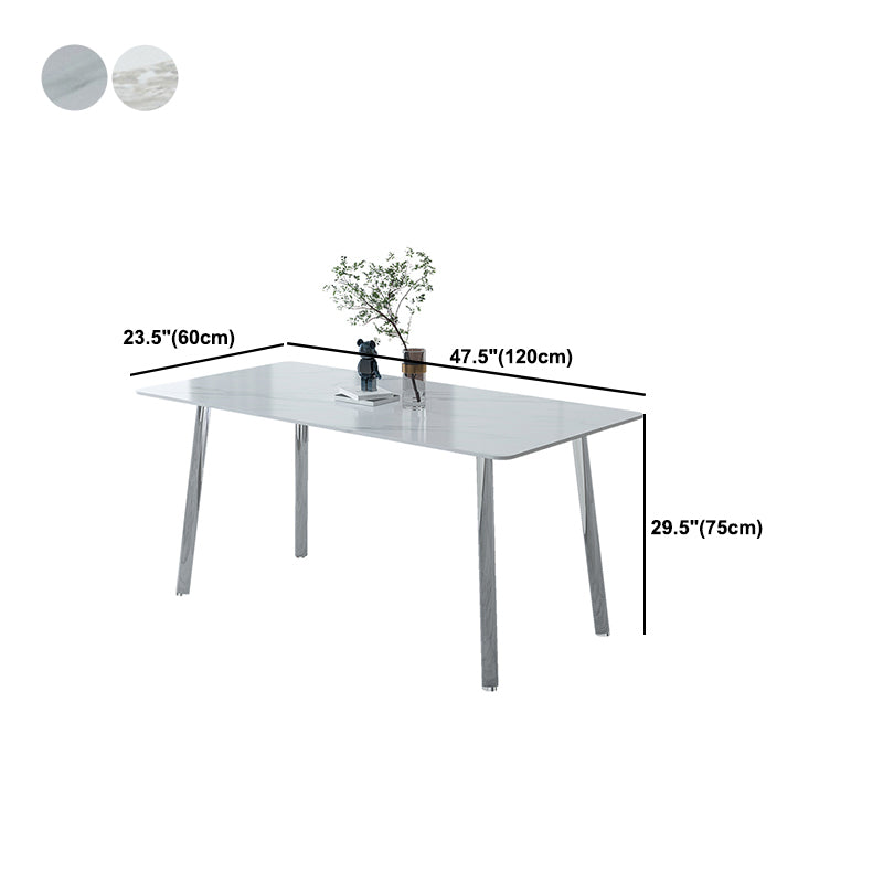 Sintered Stone Dining Table Modern Rectangle Dining Table with Acrylic Base for Home Use