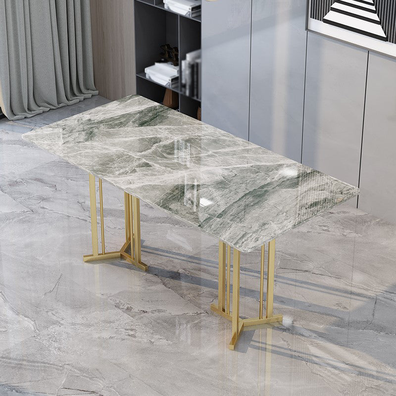 Mesa de comedor de doble pedestal de muebles de piedra de lujo tradicional