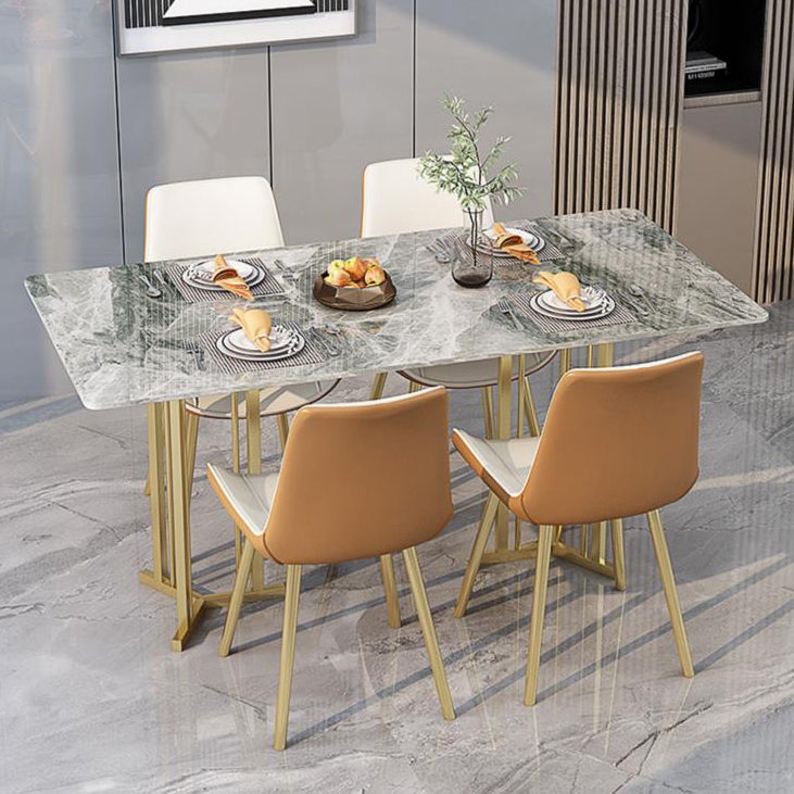 Mesa de comedor de doble pedestal de muebles de piedra de lujo tradicional