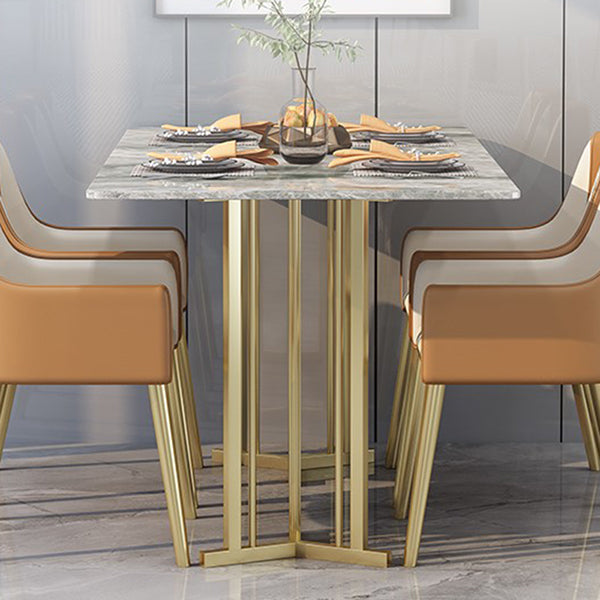 Mesa de comedor de doble pedestal de muebles de piedra de lujo tradicional