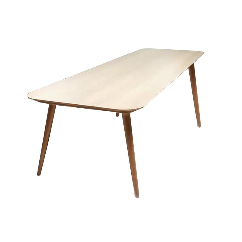 Rectangle Shape Simplicity Dining Table Solid Wood Fixed Table for Home