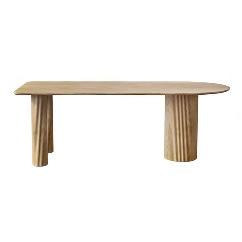 Contemporary Solid Wood Free Form Dining Table Pine Wood Top Dining Table with 3 Legs