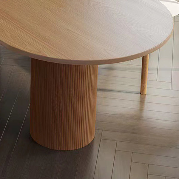 Mesa contemporánea de madera maciza de forma libre, mesa superior de madera de pino para comedor