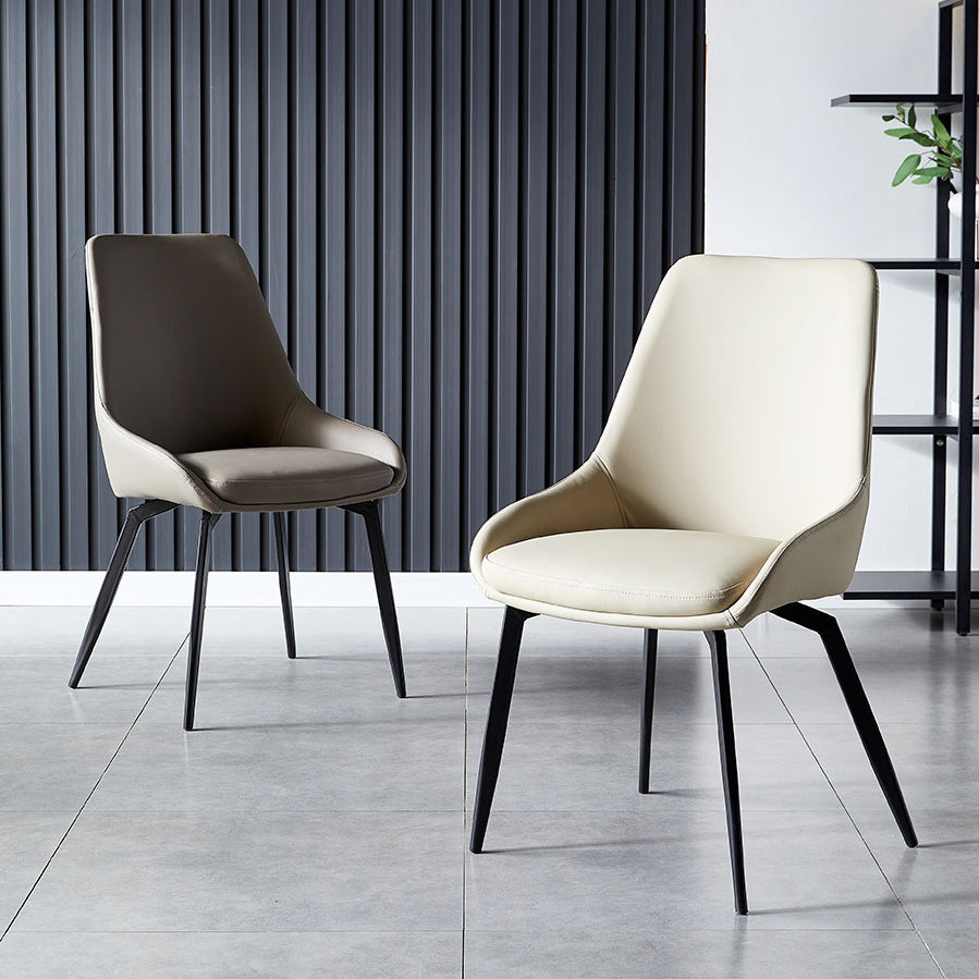 Chaises de salle à manger rembourrées par chaise latérale à bras arrière solide de conception industrielle