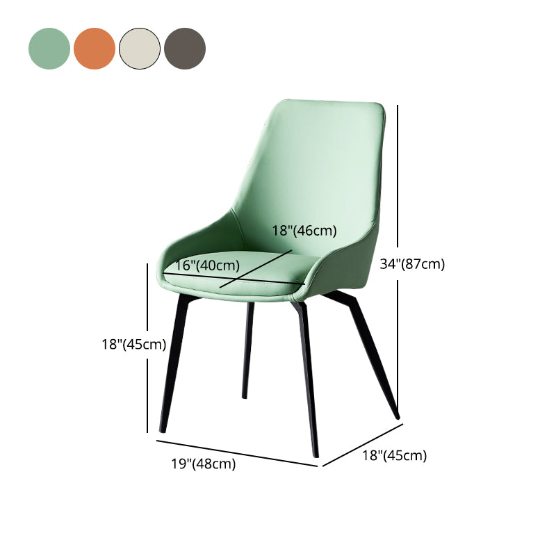 Chaises de salle à manger rembourrées par chaise latérale à bras arrière solide de conception industrielle