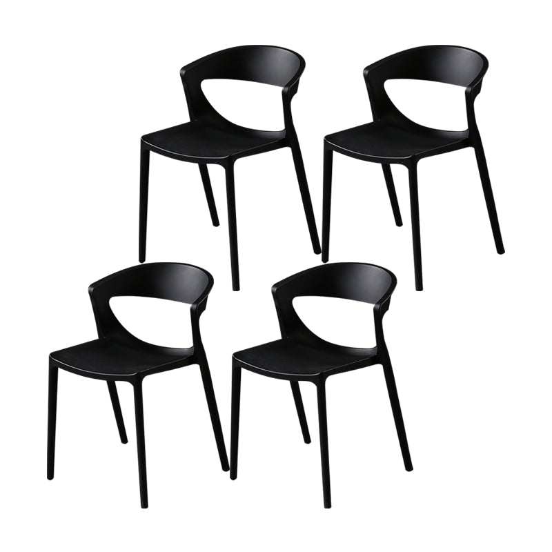 Silla lateral de comedor con respaldo abierto de estilo escandinavo, silla sin brazos de comedor de plástico para el hogar
