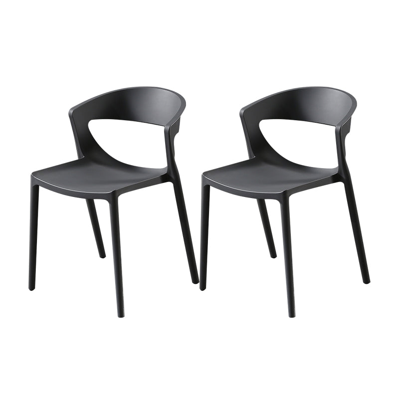 Silla lateral de comedor con respaldo abierto de estilo escandinavo, silla sin brazos de comedor de plástico para el hogar