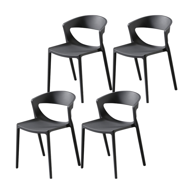 Silla lateral de comedor con respaldo abierto de estilo escandinavo, silla sin brazos de comedor de plástico para el hogar