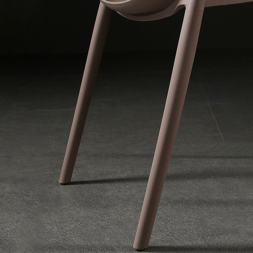 Silla lateral de comedor con respaldo abierto de estilo escandinavo, silla sin brazos de comedor de plástico para el hogar